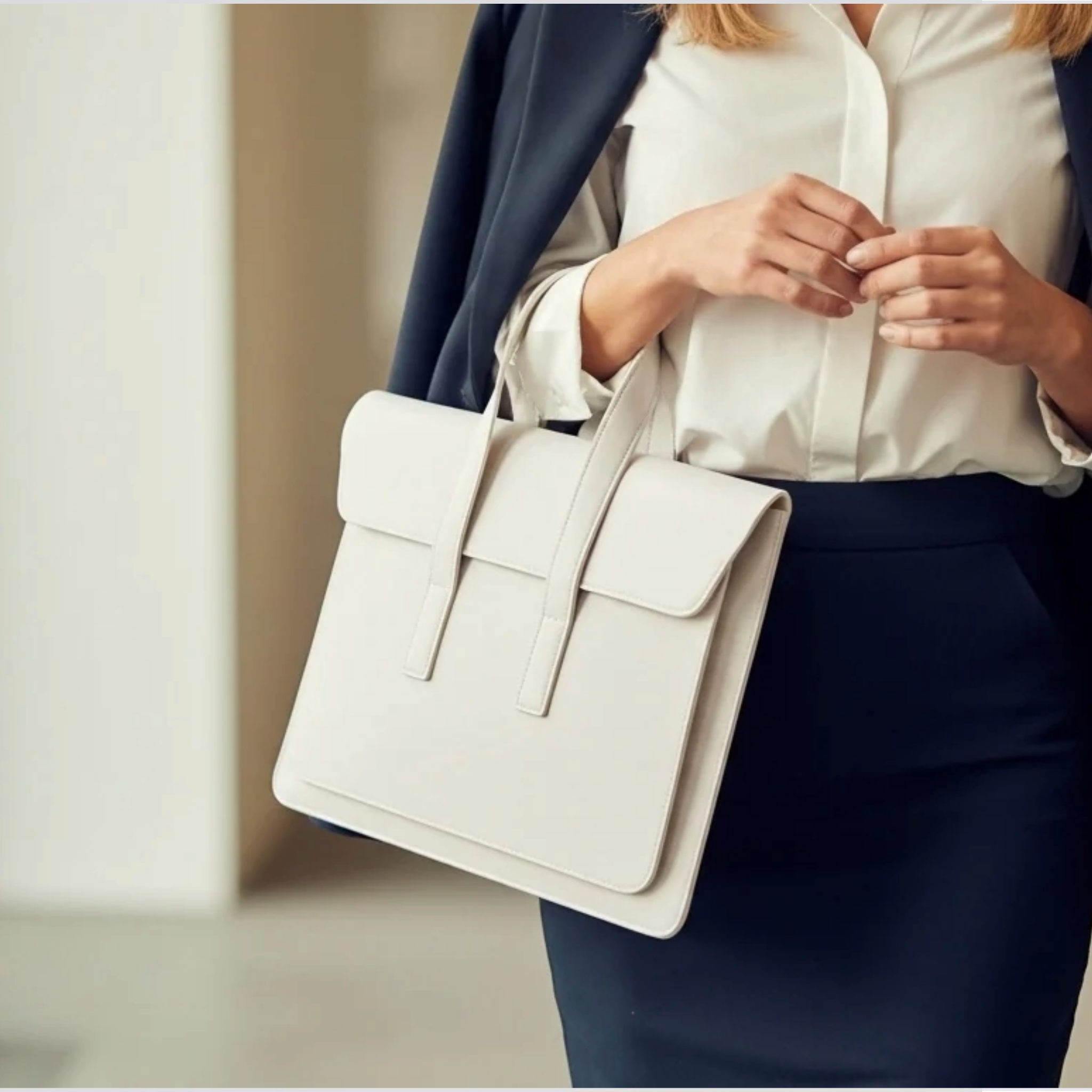 Leather Laptop Tote Sleeve for Men & Women  (13-16 inches)