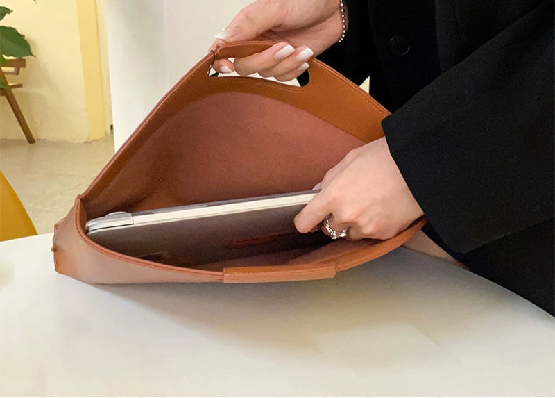 Simple Leather Laptop Tote / Sleeve for Women (13-14 inches)