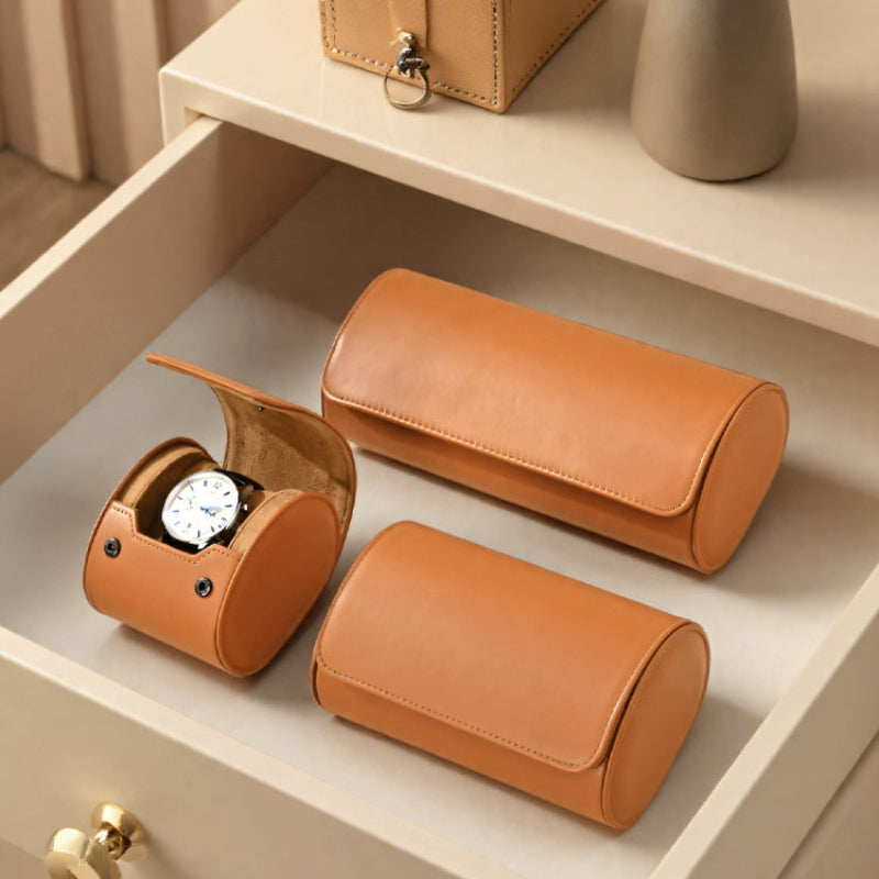 Portable Protective Travel Leather Watch Storage Box