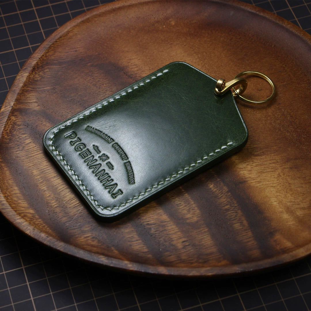 Handmade Full-Grain Cowhide Leather Keychain Set – 3 Shapes