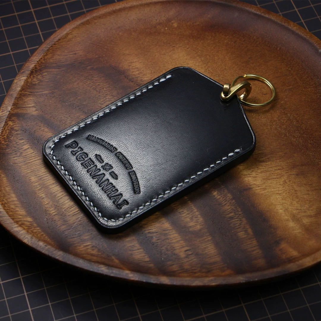 Handmade Full-Grain Cowhide Leather Keychain Set – 3 Shapes