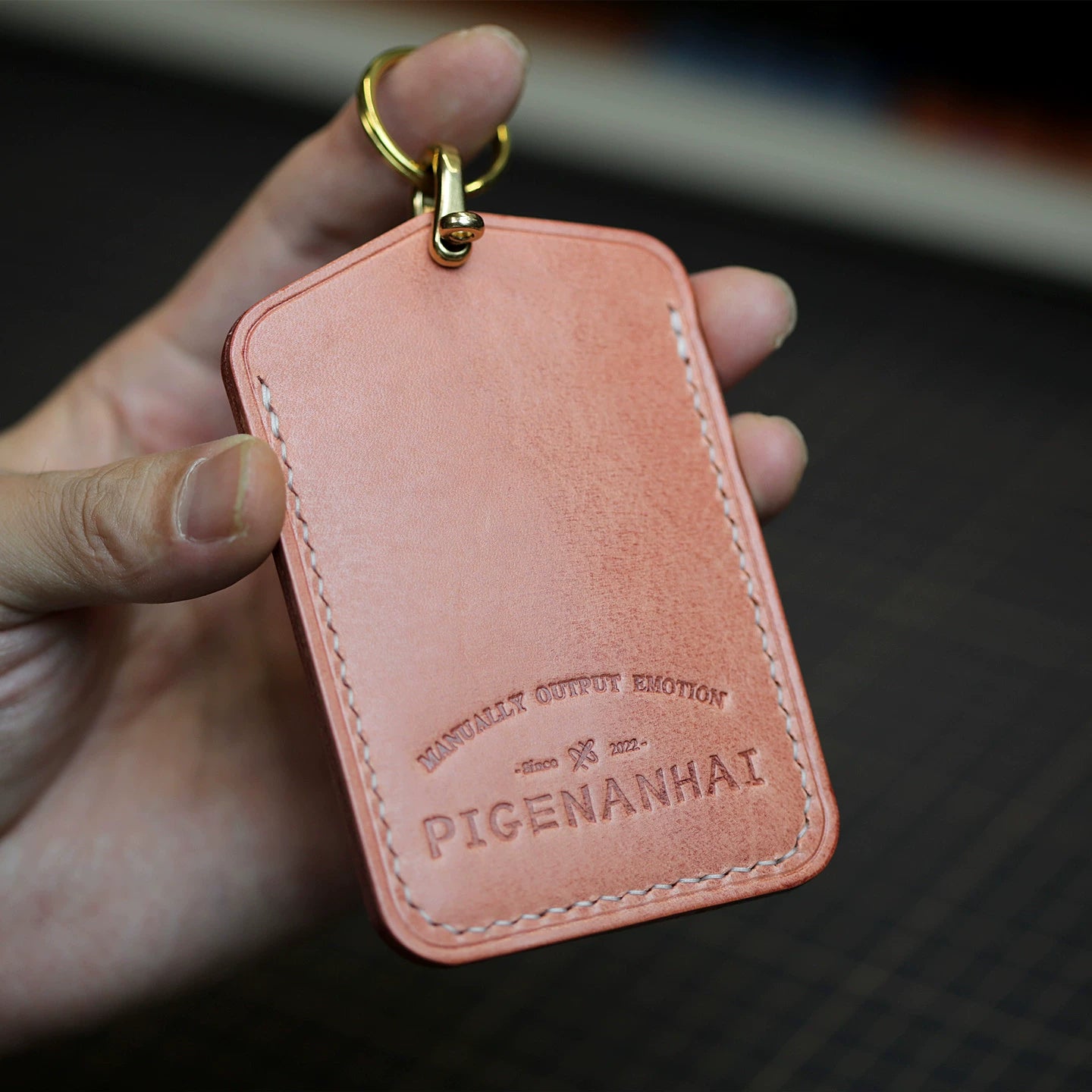 Handmade Full-Grain Cowhide Leather Keychain Set – 3 Shapes